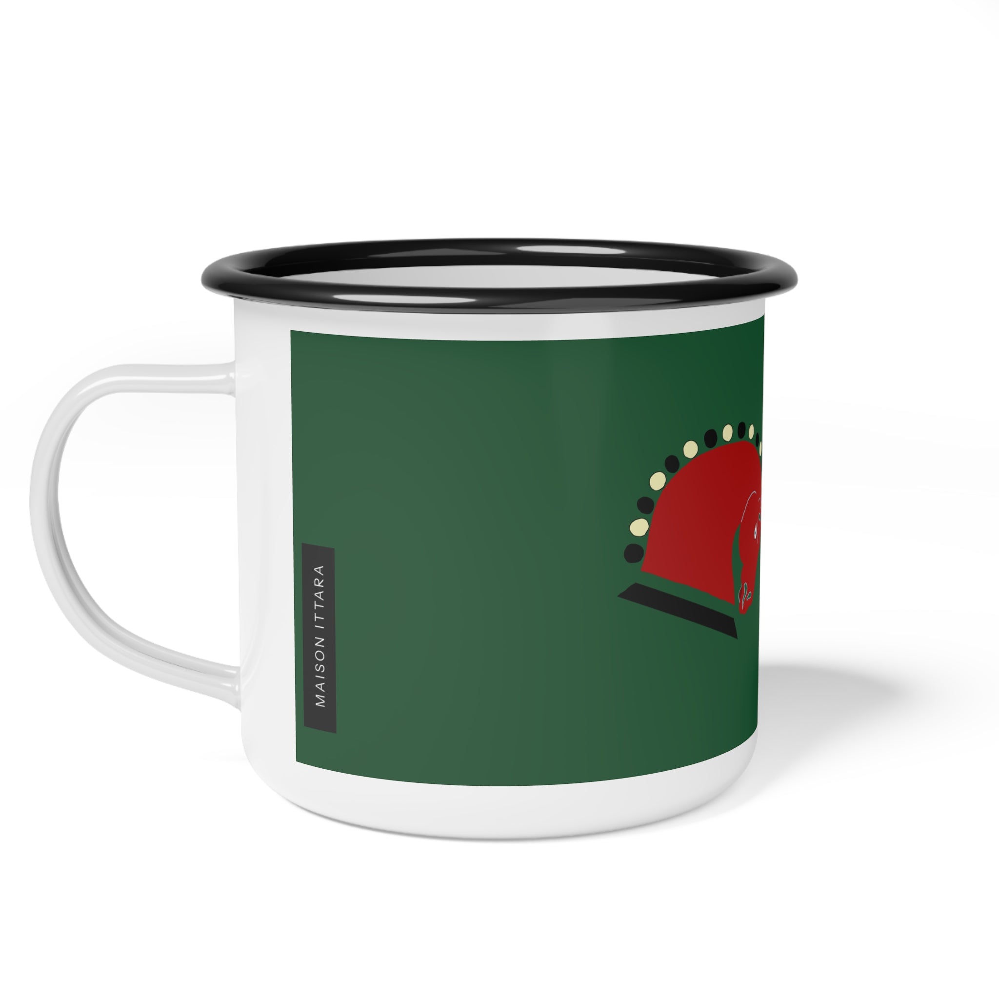 Vintage-Inspired Enamel Camp Cup - Rustic Camping Mug with Colorful Designs